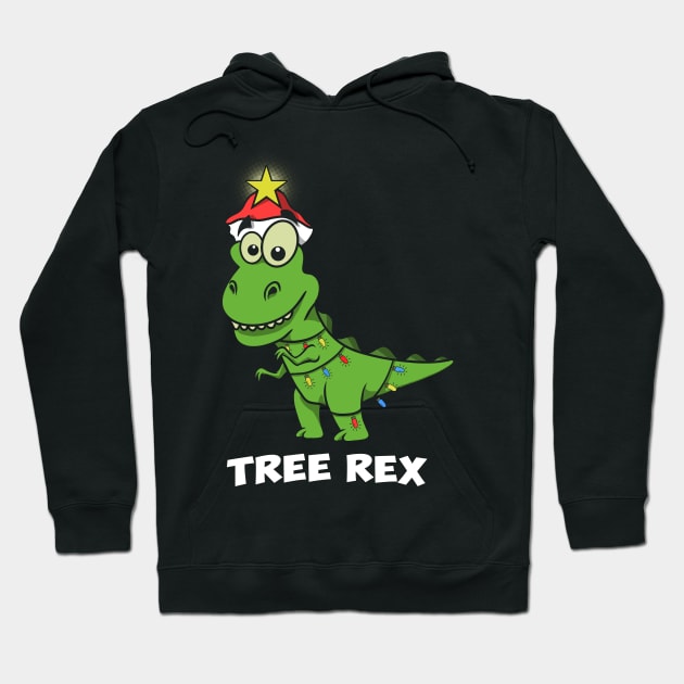 Tree Rex Funny T-Rex Christmas Hoodie by Gavinstees